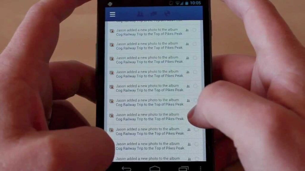 Facebook Android App's Search History